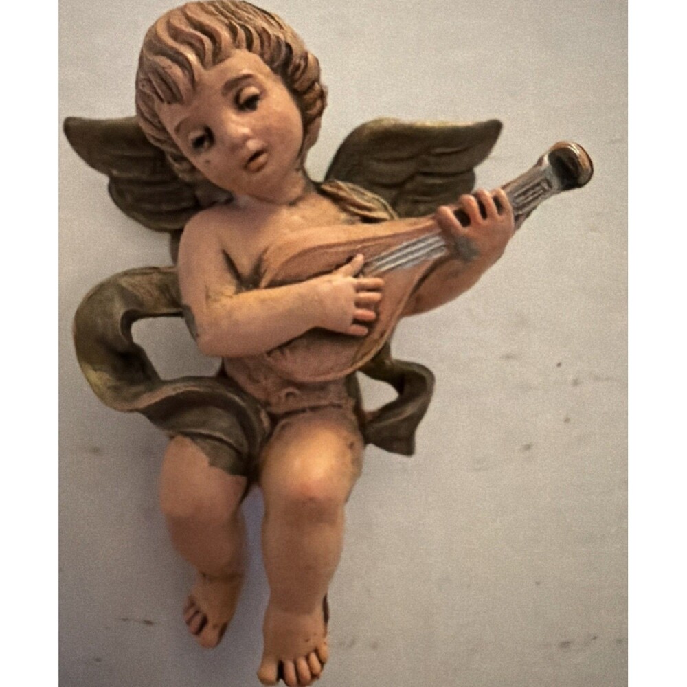 Simonetti Fontanini Depose Italy 903 Cherub With Lute Figurine Ornament